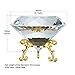 LONGWIN 80mm(3.1 inch) Crystal Diamond Paperweight Jewels Backgrand for Nail Pictures Wedding Decorations Home Decor with Gold Metal Base (Clear)