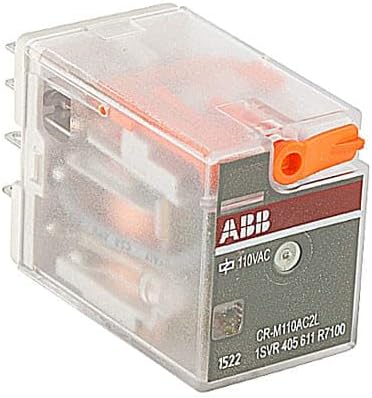 1SVR405611R7100, Pluggable Interface Relay, CR-M110AC2L, DPDT, 250VAC 12 A, W/LED, Control: 110VAC