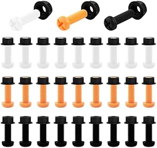 Svalor 30 Sets Car Number Plate Screw and Screw Caps, Mixed Color Number Plate Fixing Kit, Car Number Bolts Nuts, License Plate Screws for Car Auto Motorcycle Accessories(Yellow/Black/White)
