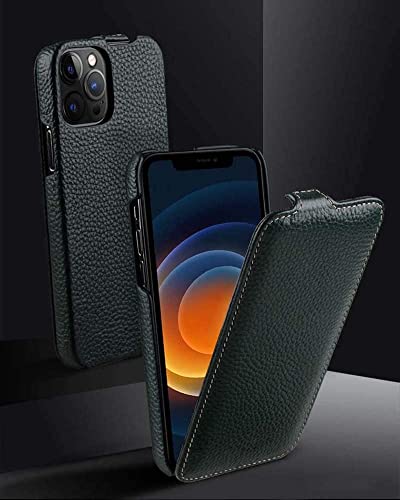 Étui vertical iPhone 12 Pro en cuir véritable rouge chic - 6