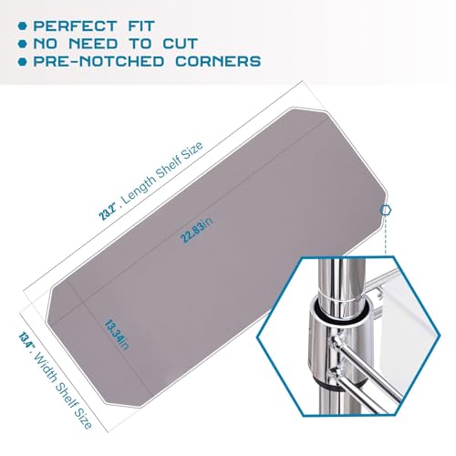 Image of BRIAN & DANY Wire Shelf Liner 13.4 inch X 23.2 inch, Heavy Duty Shelf Liners for Wire Shelving, Waterproof Protector Mats, Set of 3, Charcoal