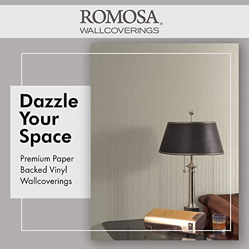Premium Paper Backed Vinyl Wall Covering - Modern Decor Wallpaper Roll By Romosa - Textured Wallpaper, Unpasted, Heavyweight, Removable Wallpaper - Gleam, Beige - Double Roll #TOP5