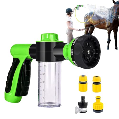 XRXRX Accessoire De Douche pour Chien 2 en 1 Jet Dog Car Pup,Mode Pulvérisateur 8 en 1 Pulvérisateur De Réglable en Mousse avec Distributeur De Savon，Lavage De Voiture Et Arrosage De Jardin