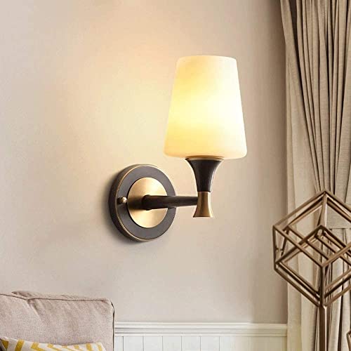 Aplique de pared de latón estilo americano con luz LED para salón y dormitorio 3