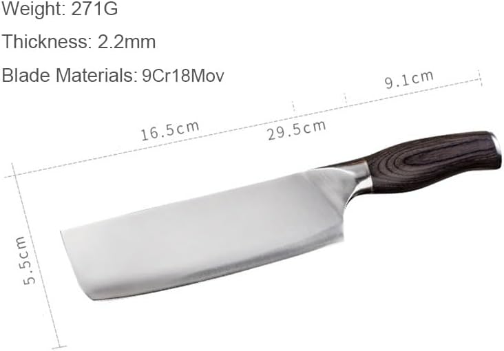 Meat Cleaver,Cleaver Knife 7 Inch Pro Japanese Chef's Knife 9Cr18Mov Stainless Steel Chef Kitchen Knives Santoku Meat Cleaver Beef Cooking Tools