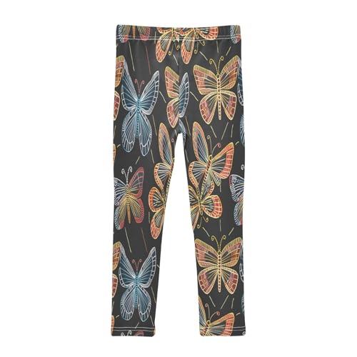 Toddler Girls Leggings Printed Yoga Pants Leggings Blue Orange Butterfly for Kids2