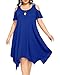 Pinup Fashion Plus Size Summer Dresses Curvy Women Sun Dresses 2025 Vacation Royal Blue Swing Tshirt Dress 20W