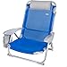 AKTIVE Silla de playa plegable, con cojín, Silla reclinable, 4 posiciones, 51x45x76 cm, altura del asiento 17 cm, asa de transporte, bolsillo lateral, color azul (62609)