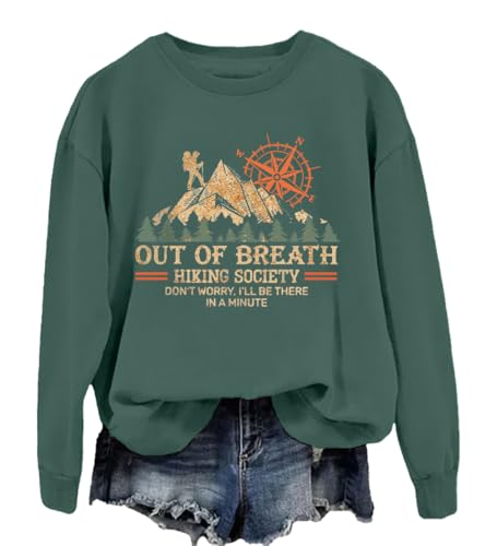 Out Of Breath Hiking Society Sweatshirt Hiking Long Sleeve Shirt For Men Women