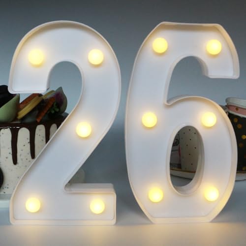 26th Birthday Decorations for Women 26th Party Decor for Men Light Up Numbers 26 Centerpieces Table Sign 26 Birthday Supplies Gifts for Her & Him