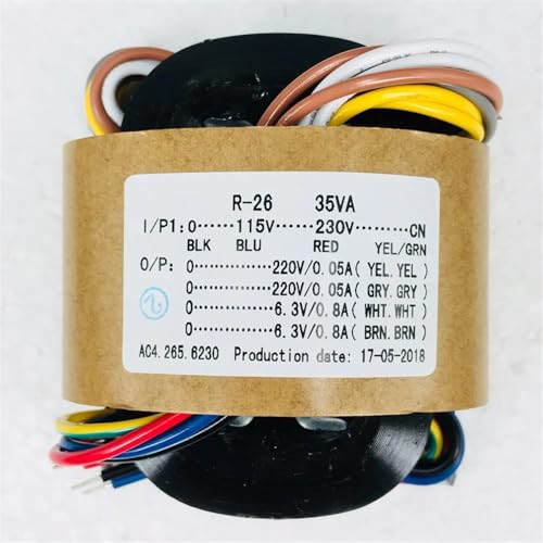 Transformateur R 35W double sortie 220V et 6,3V à faible bruit magnétique