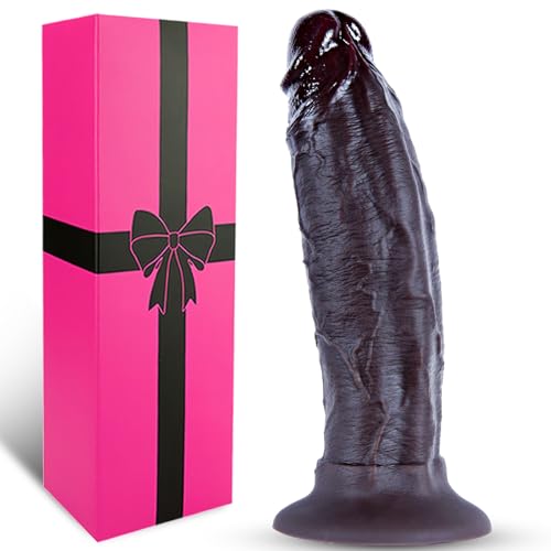 Godemiché en silicone noir double densité extra épais de 5, cm de diamètre,godemiché réaliste de 23 cm avec ventouse,godemiché point G large,pour la pénétration vaginale et anale,sextoy unisexe avancé