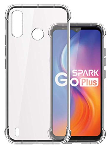 Image of COVERBLACK Transparent Rubber Back Cover for Tecno Spark Go Plus - Transparent
