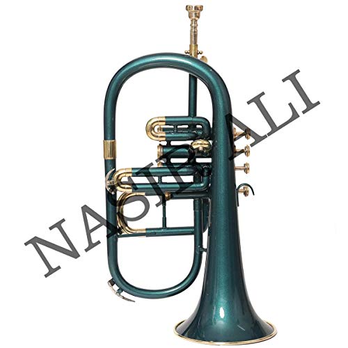 NEW NASIR ALI FLUGEL HORN 4 VALVE Bb PITCH GREEN