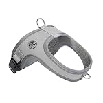 Dog Harness, No Pull Saddle Style pet Harness,Soft Ventilate Mesh, Adjustable, Reflective - for Medium, Small Dogs and Cats - Easy Walk Harness with 2 D-Rings - Gray - L
