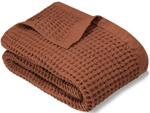 DEMMEX Organic Cotton Waffle Weave Turkish Bath Towel - Ultra Soft Lightweight Quick Dry, Oeko-Tex Certified, 100% Turkish Cotton (Terracotta, Large (60x30))