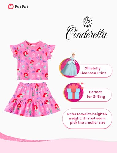 Image of Disney Frozen Elsa Minnie Mouse Stitch Princess Girls' Skirt Sets Ruffle Short Sleeve Clothes 2pcs Outfits Summer Dress 2-9Y