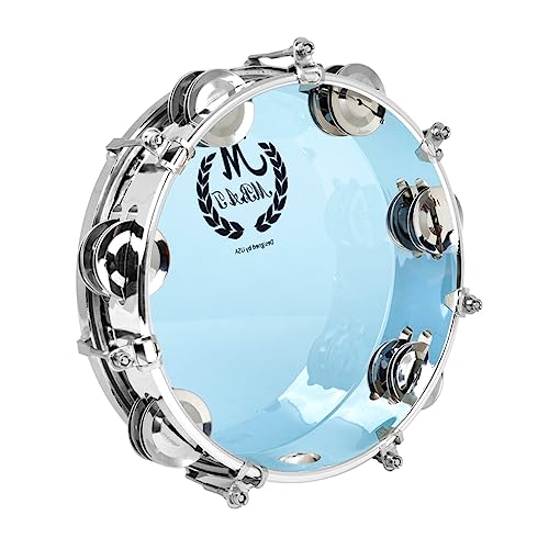 BESPORTBLE 1Set Self Tuning Double Row Tambourine Percussion Hand Drum for Adults Durable Music Educational Transparent Design for Parties Performances Ktv