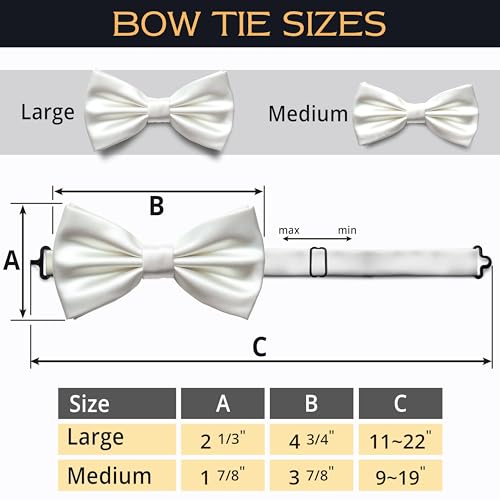 Image of Adam Young Men's Bow Ties Pre-Tied Style Formal Satin Classic Bowtie for Tuxedo Faux Silk