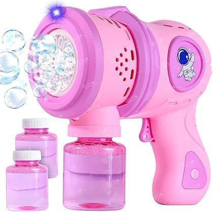 HENIRAG Space Bubble Machine Gun 5000+ Bubbles Per Minute with Light and Bubble Solution Leak-Proof Fully Automatic Outdoor Indoor Play for Kids (Pink) (B0CZT1K1GN) Amazon Price History, Amazon Price Tracker