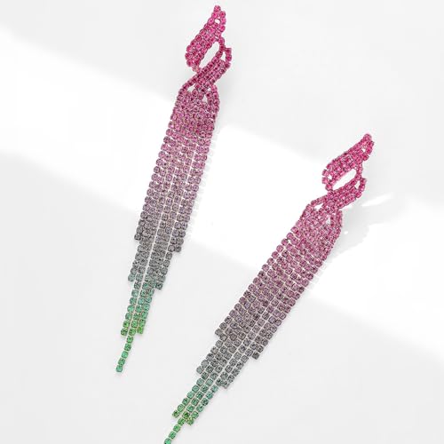 Boucles d'oreilles pendantes strass anti-allergie légères en zircon - 4