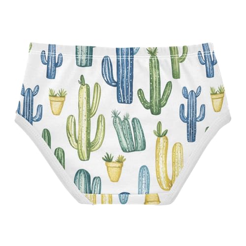 ZZKKO Blue Green Cacti Girls Underwear Toddler Panties for Girls Comfort Brief Size 2-8T2