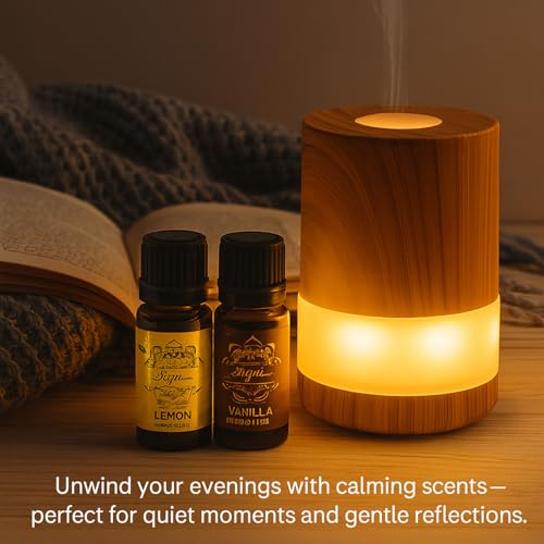 Image of Signamio 5 Pcs Essential Oil Set - Premium Reed Diffuser Fragrance Aroma Oil Collection for Home & Office - Long-Lasting Scented Blends for Relaxation & Wellness - Lemon /Lavendor /Musk /Jasmine /Vanilla