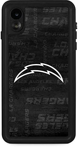 Skinit Waterproof Phone Case Compatible with iPhone XR - Officially Licensed NFL Los Angeles Chargers Black & White Design