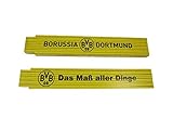  Gelber Zollstock mit bekanntem Fußballverein, ein MUSS für jeden Fan, Aufschrift auf beiden Seiten, 2m, Gliedermaßstab
