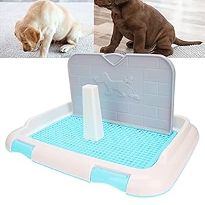 Pet Dog Toilet Litter Box, Portable Indoor Puppy Training Toilet Tray Cat Potty Fence Dog Scheduled Urination Potty Tray(Blue)
