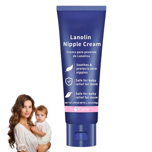 CAHJEL Crème sein allaitement 40 g, crème hydratante allaitement et sevrage, soin quotidien peau sèche sensible qui tire, formule confort pour routine...
