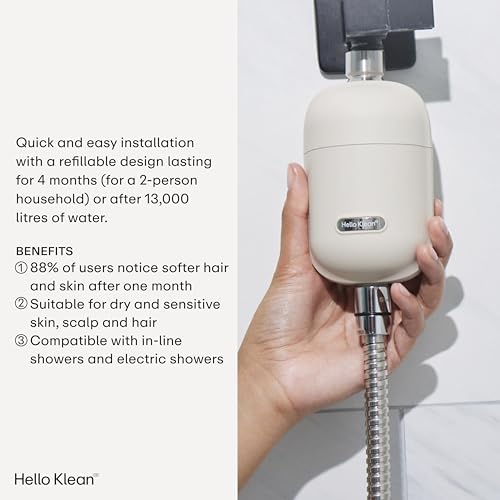 Hello Klean Shower Filter in Beige, Filter Unwanted Metals, Chlorine & Impurities Found in Water - Image 4