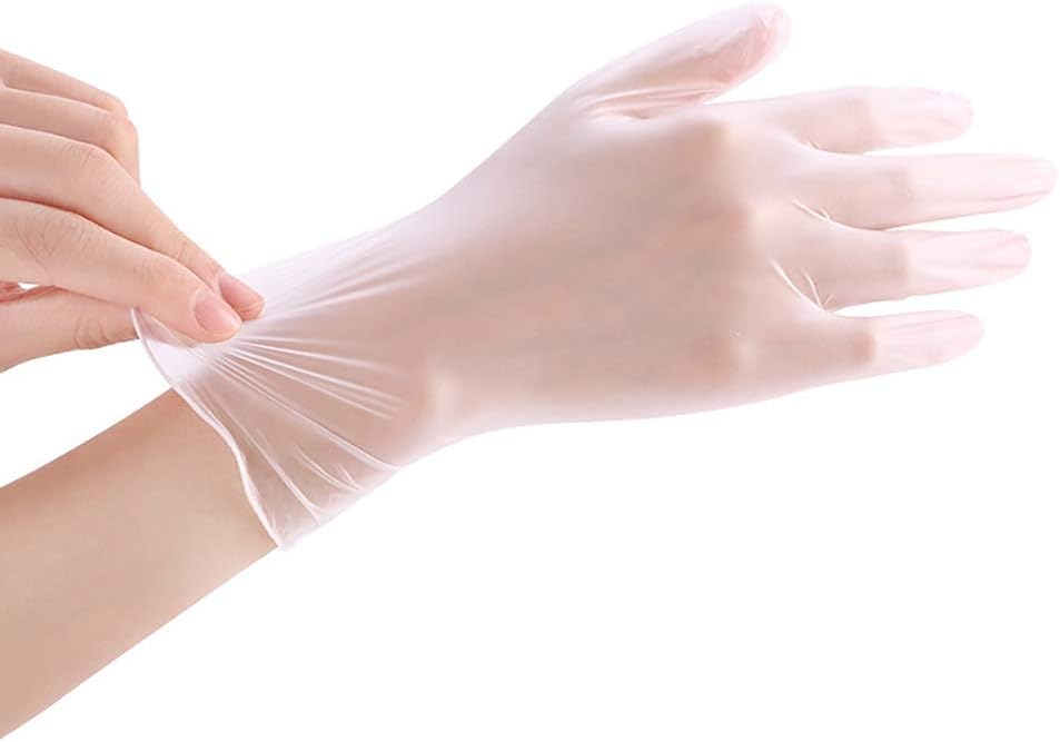 100 Pcs Disposable Clear Vinyl Gloves for Pet Care Food Handling Dental Catering