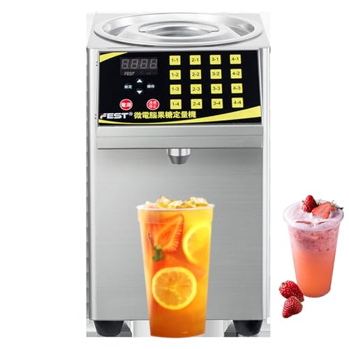 LYDZUSDP Automatic Fructose Dispenser 360W Stainless Steel Syrup Dispenser Fructose Quantitative Machine for Bubble Tea Coffee Shop(Stainlesssteel)