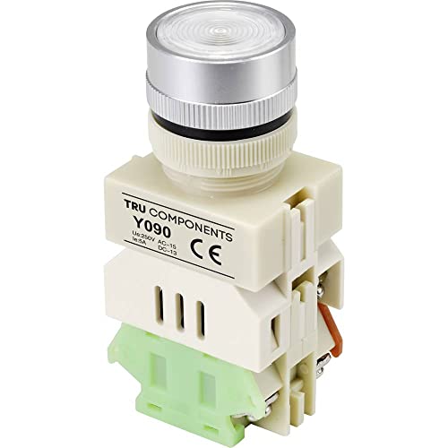 TRU COMPONENTS Y090 Drucktaster 250 V/AC 5 A 1 x On/(On) zum Aufhängen, Weiß (Ø) 30 mm, 1 Stück