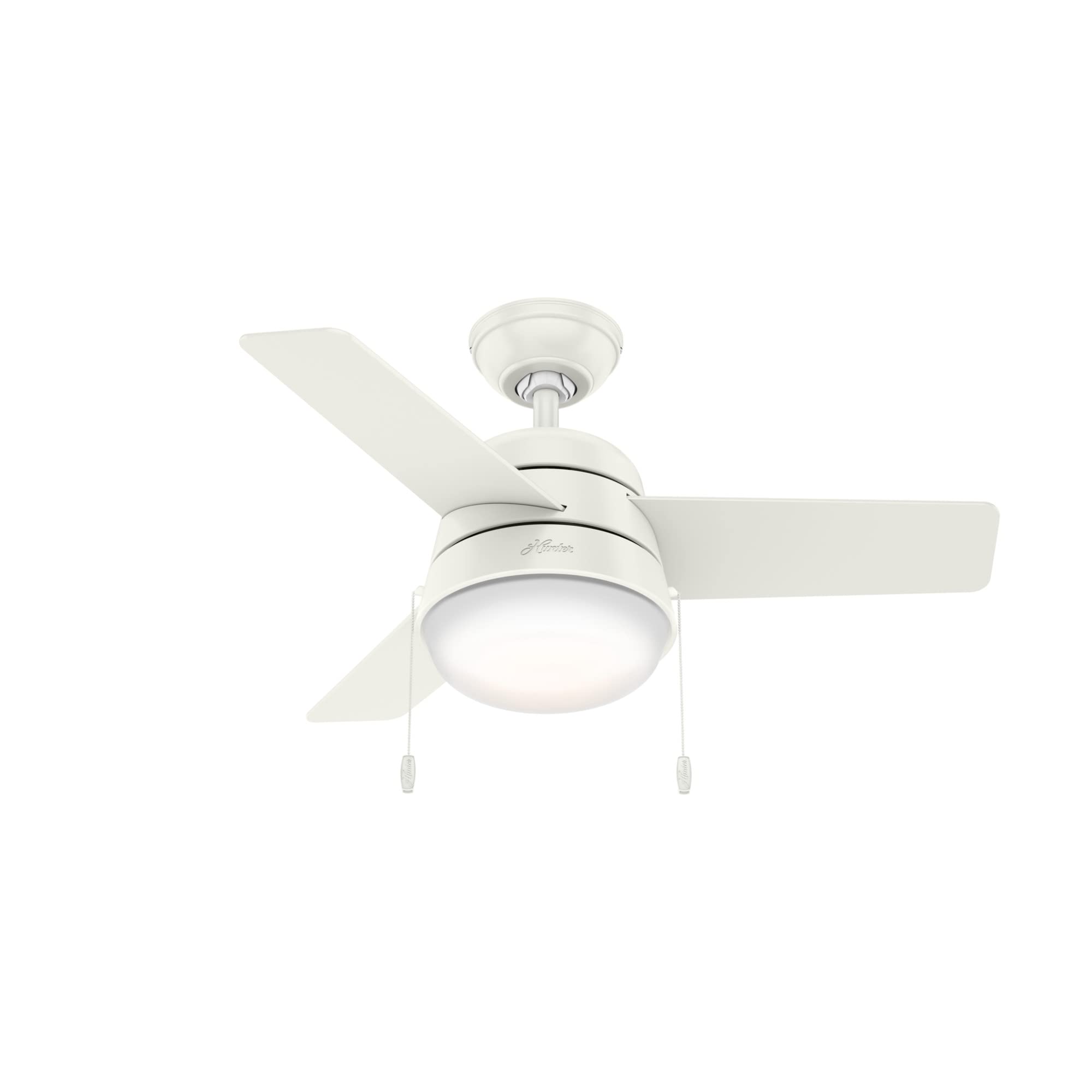 Fan Company 59301 Aker Ceiling Fan Hunter Light,36in, Fresh White