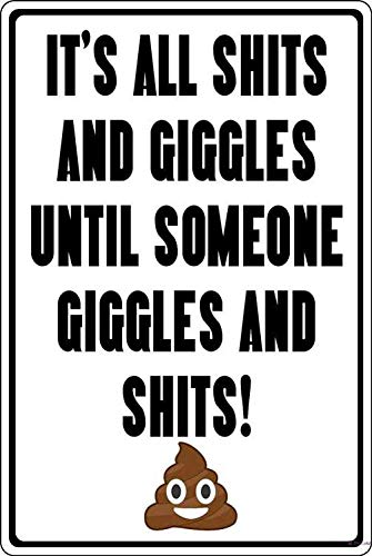 Giggles Cartello In Lamiera Vintage 30x20 Cm - It's All Giggles - Poster Metallo Umoristico Per Bar E Casa - 6