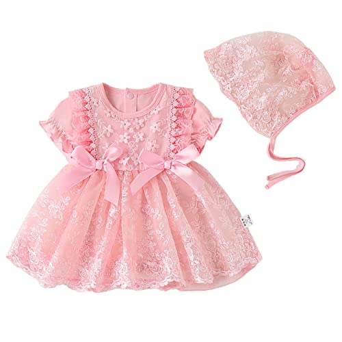 Toddler Girl Long Sleeve Lace Flower Dress with Hat
