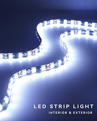 Image of 12V Led Light Strip 24 inch Connectable White Led Strip Lights for Cars Golf Cart Motorcycle Boat Trucks Waterproof Interior& Exterior, 4Pack