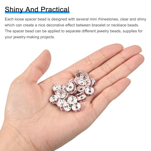 Perles d'espacement 8mm en strass violet pour assembler vos colliers - 5