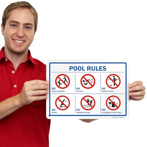 Plaque de piscine métallique durable panneaux consignes sécurité