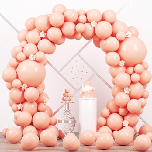 Image of Voircoloria 90pack Pastel Orange Balloons Different Size 18 /12 /10 /5 Inch Orange Balloon Garland Arch Kit for Graduation, Wedding, Birthday, Princess Theme, Baby Shower, Anniversary Party Decorations