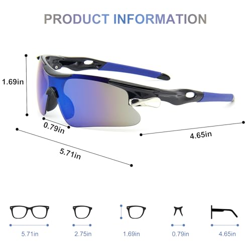 Unisex Sports Sunglasses with UV400 & Shatterproof Lenses, Windproof Lightweight Frame for Outdoor Sports3