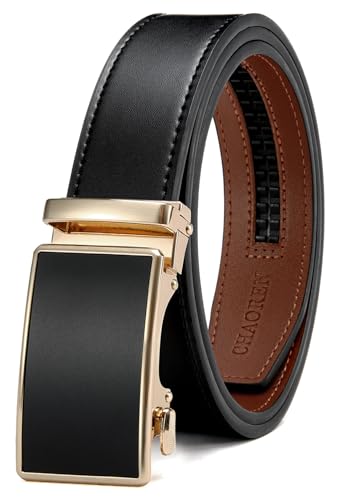 Image of CHAOREN Mens Belt - Mens Ratchet Belt Leather 1 3 /8 inch for Dress Pant - Micro Adjustable Belt Fit Everywhere