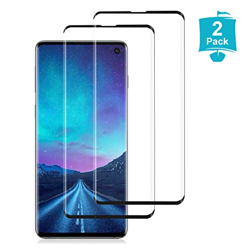 YIEASY 2 Piezas Protector de Pantalla para Samsung Galaxy S10,HD Cristal Templado,Cubierta Completa 3D/Sin Burbujas/Toque 3D/Anti-Arañazos/Dureza 9H/Vidrio Templado película Protectora para S10-Negro