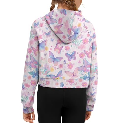 Girl's Half Zip Sweatshirt Cropped Cute Hoodies with Pockets Casual Long Sleeve Pullover Fall Tops Preppy Clothes2