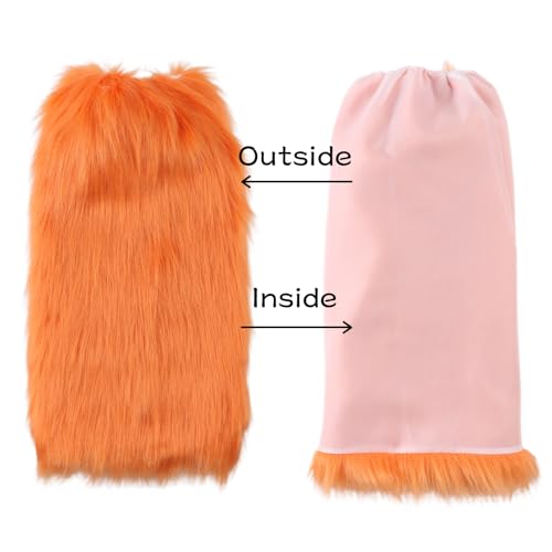Image of Peecabe Winter Women Faux Fur Fluffy Leg Warmers Fuzzy Long Boot Covers Furry For Christmas