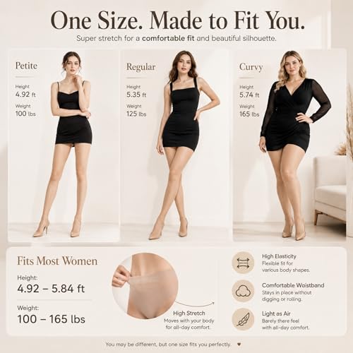 Image of Women's Transparent Tights, 20D High Waist Pantyhose, Ladies Skin Care Socks, Rip-Stop Pantyhose with Reinforced Toes