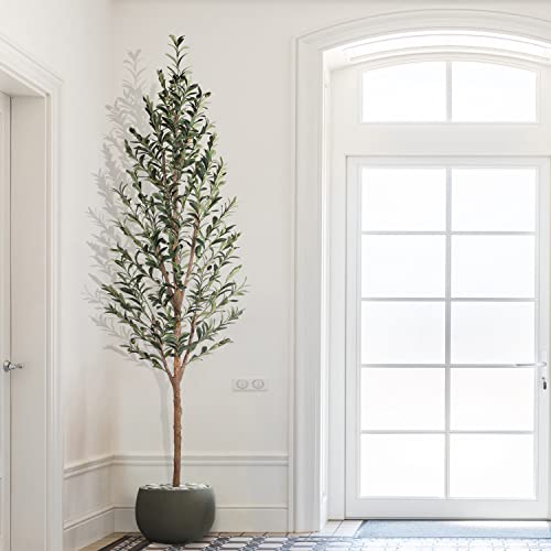 Oxllxo 7Ft Artificial Olive Tree (82In) Tall Fake Potted Olive Silk Tree With Planter Large Faux Olive Branches And Fruits Artificial Tree For Office Living Room Home Floor Decor (Indoor/Outdoor) #TOP5