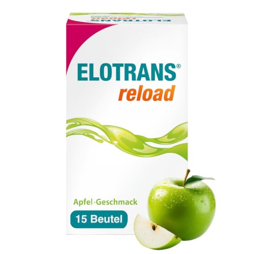 ELOTRANS reload - isotonische Elektrolyt-Glucose-Mischung - Nahrungsergänzungsmittel mit Magnesium Kaliumchlorid Cholin und B-Vitaminen - 1 x 15 Beutel - Apfel-Geschmack